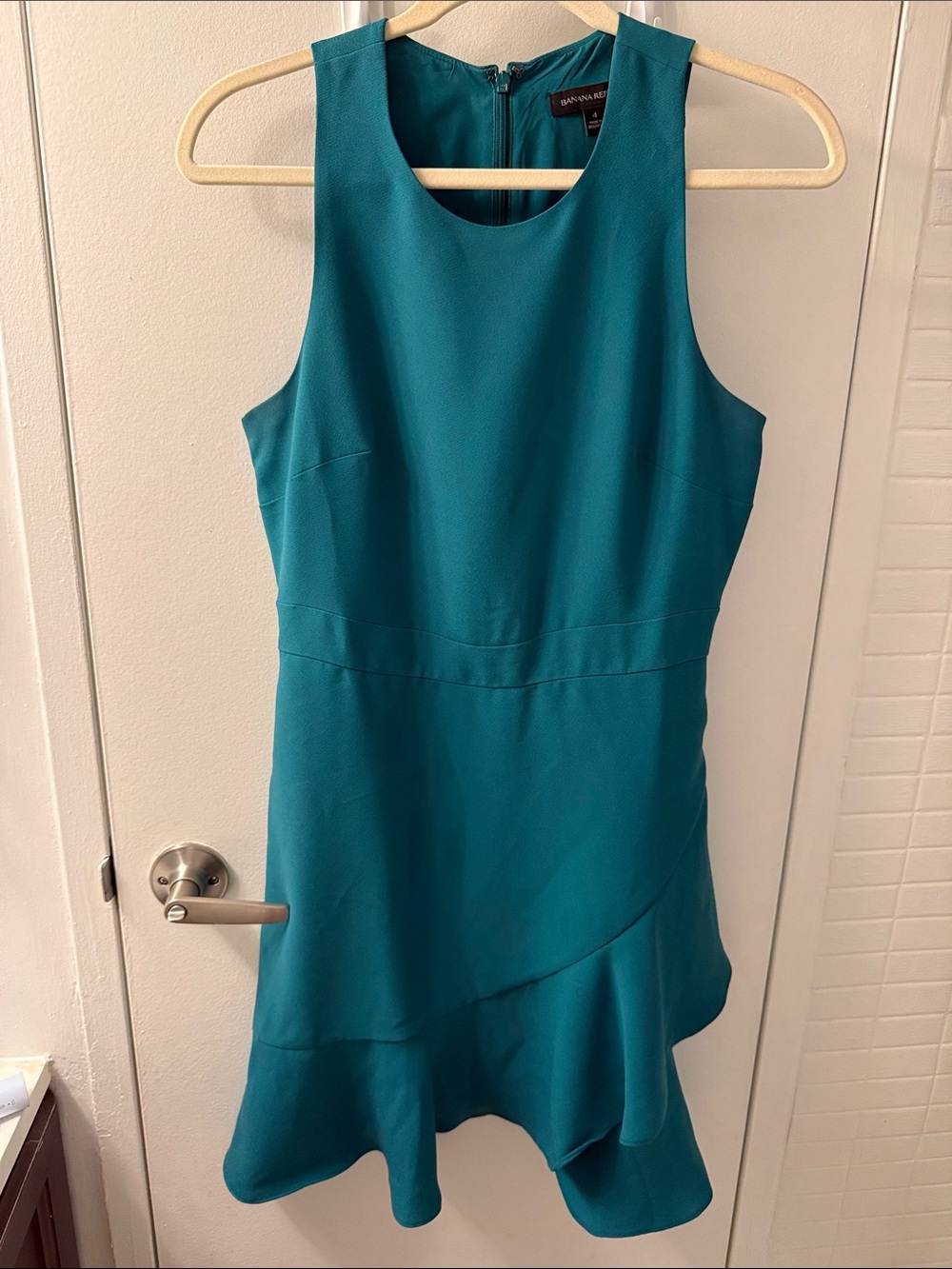 Banana Republic Asymmetrical Teal Dress